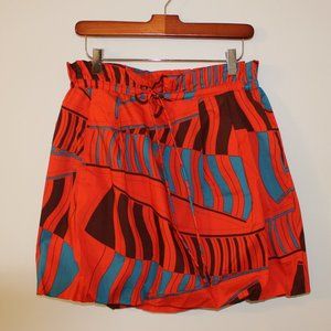 Marc by Marc Jacobs Orange Patterned Mini Skirt